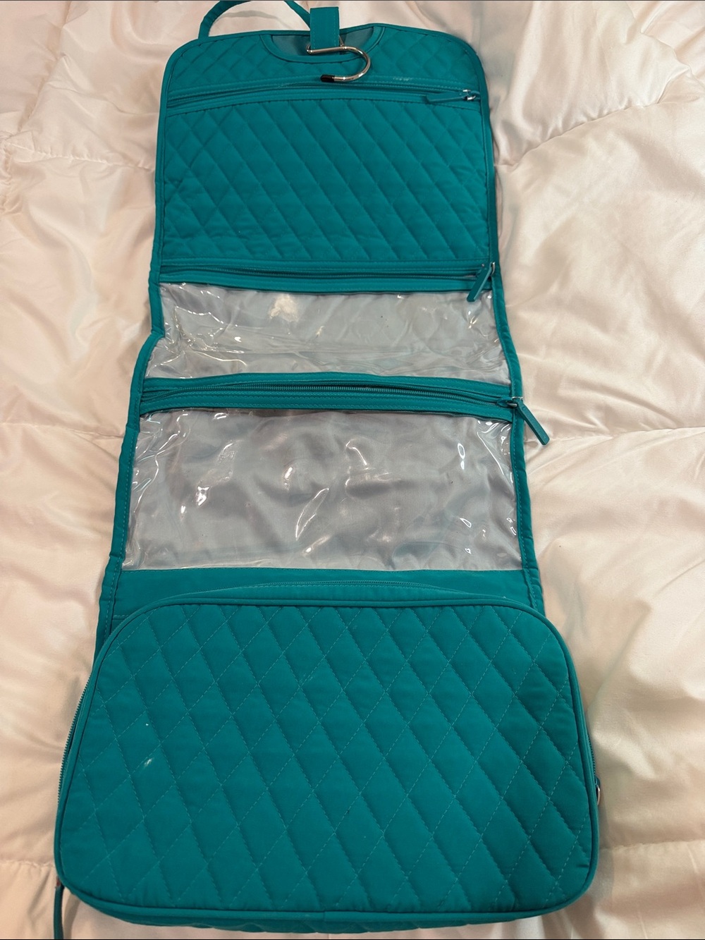 Vera Bradley Quilted Teal Cosmetic Pouch